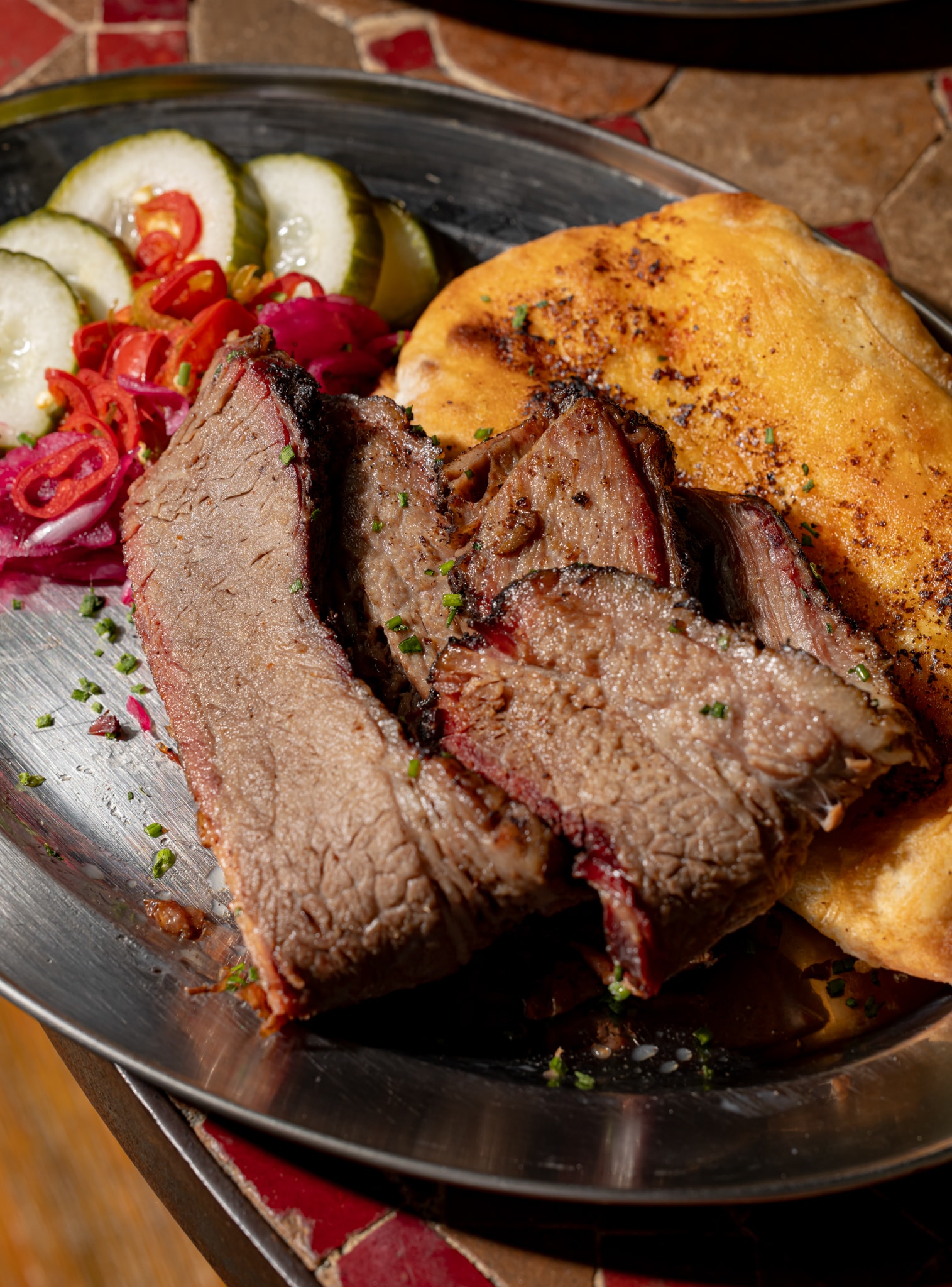 Smoked brisket at Cue Point